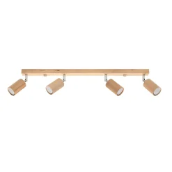Plafonnier en bois 4 ampoules 4000K - 80x5x20cm Sollux