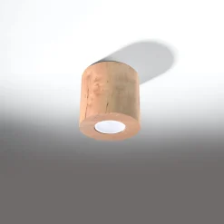 Plafonnier en bois 1 ampoule 3000K - 10x10x10cm Sollux