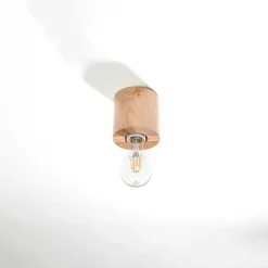 Plafonnier en bois 1 ampoule 3000K - 10x10x10cm Sollux