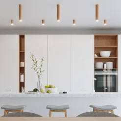 Plafonnier en bois 6 ampoules 3000K - 120x5x20cm Sollux