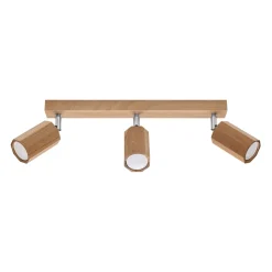 Plafonnier en bois 3 ampoules 3000K - 45x5x20cm Sollux