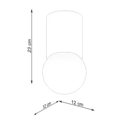 Plafonnier en bois 1 ampoule 4000K - 12x12x23cm Sollux