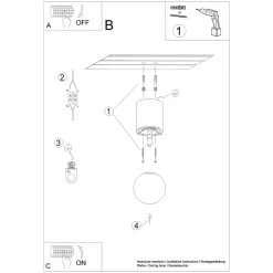 Plafonnier en bois 1 lampes 12x12x23cm Sollux