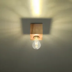 Plafonnier en bois 1 lampes 10x10x10cm Sollux
