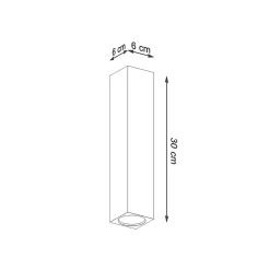 Plafonnier en bois 1 lampes 6x6x30cm Sollux