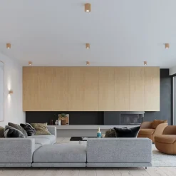 Plafonnier en bois 1 lampes 10x10x10cm Sollux