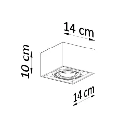 Plafonnier en bois 1 lampes 14x14x10cm Sollux