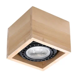 Plafonnier en bois 1 lampes 14x14x10cm Sollux