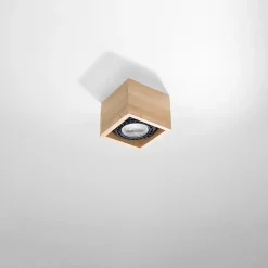 Plafonnier en bois 1 lampes 14x14x10cm Sollux