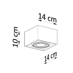 Plafonnier en bois 1 lampes 14x14x10cm Sollux