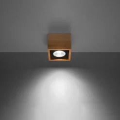 Plafonnier en bois 1 lampes 14x14x10cm Sollux