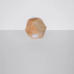 Plafonnier en bois 1 lampes 12x12x12cm Sollux