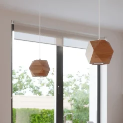 Plafonnier en bois 1 lampes 12x12x12cm Sollux