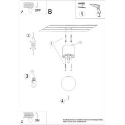 Plafonnier en bois 1 lampes 12x12x19cm Sollux