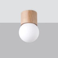 Plafonnier en bois 1 lampes 12x12x19cm Sollux