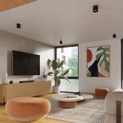 Plafonnier en bois/aluminium 1 ampoule 3000K - 12x12x14cm Sollux