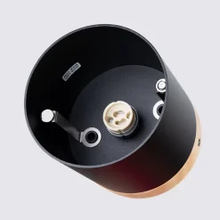 Plafonnier en bois/aluminium 1 ampoule 3000K - 12x12x14cm Sollux