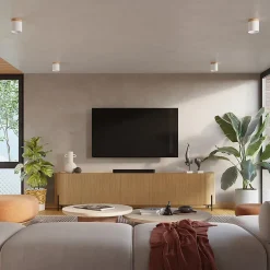 Plafonnier en bois/aluminium 1 lampes 12x12x14cm Sollux