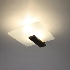 Plafonnier en bois/verre 2 ampoules 4000K - 40x14x47.5cm Sollux