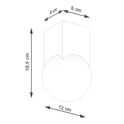 Plafonnier en bois/verre 1 ampoule 3000K - 12x12x19cm Sollux