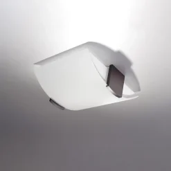 Plafonnier en bois/verre 2 lampes 30x33x14cm Sollux