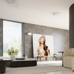 Plafonnier en bois/verre 2 lampes 40x14x47.5cm Sollux