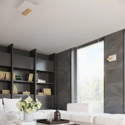 Plafonnier en bois/verre 2 ampoules 4000K - 40x14x47.5cm Sollux