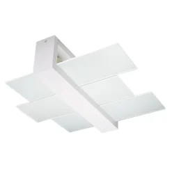 Plafonnier en bois/verre 2 lampes 43x43x12cm Sollux