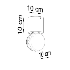 Plafonnier en béton 1 lampes 10x10x10cm Sollux
