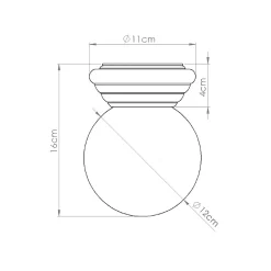 Plafonnier en céramique émaillée/verre 1 lampes 12x16x12cm Sollux