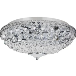 Plafonnier En Cristal Aluminium Cristal Synthétique métal 16 Cm Diamètre 40 Cm Chrome lux.pro