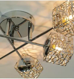 Plafonnier en métal APHYSE à 6 branches