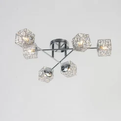 Plafonnier en métal APHYSE à 6 branches