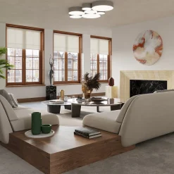 Plafonnier en PVC 4 ampoules 3000K - 55x55x11cm Sollux