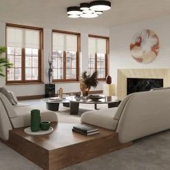 Plafonnier en PVC 4 ampoules 4000K - 55x55x11cm Sollux