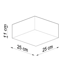 Plafonnier en PVC 1 ampoule 4000K - 25x25x11cm Sollux
