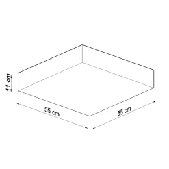 Plafonnier en PVC 4 ampoules 4000K - 55x55x11cm Sollux