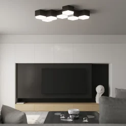 Plafonnier en PVC 2 lampes 30.5x26.5x11.5cm Sollux