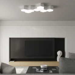 Plafonnier en PVC 2 lampes 30.5x26.5x13.5cm Sollux