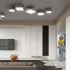 Plafonnier en PVC 1 lampes 25x25x15cm Sollux