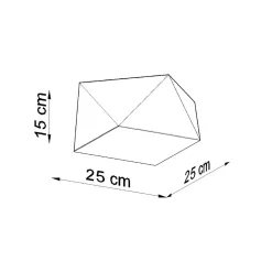 Plafonnier en PVC 1 lampes 25x25x15cm Sollux