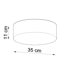 Plafonnier en PVC 2 lampes 35x35x11cm Sollux