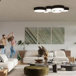 Plafonnier en PVC 4 lampes 55x55x11cm Sollux