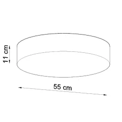 Plafonnier en PVC 4 lampes 55x55x11cm Sollux