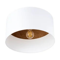 Plafonnier en tissu/bois/acier 1 lampes 35x35x20cm Sollux