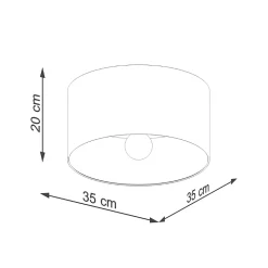 Plafonnier en tissu/bois/acier 1 lampes 35x35x20cm Sollux