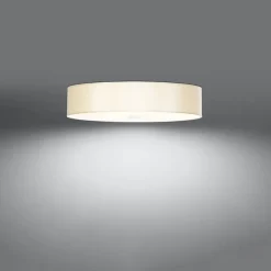 Plafonnier en tissu/verre/acier 5 ampoules 3000K - 60x60x16cm Sollux