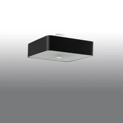 Plafonnier en tissu/verre/acier 5 lampes 55x55x25cm Sollux