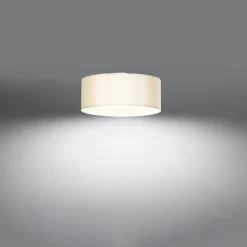 Plafonnier en tissu/verre/acier 3 lampes 30x30x22cm Sollux