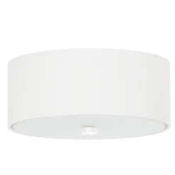 Plafonnier en tissu/verre/acier 3 lampes 30x30x22cm Sollux